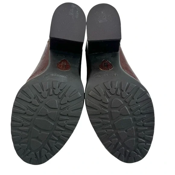 Born D07906 Slip-On Brown Leather Block Heel Ankle Booties Size 8.5 M/W - Picture 10 of 16